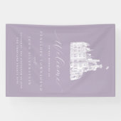 Lavender Vintage Castle Wedding Welcome Spandoek (Horizontaal)