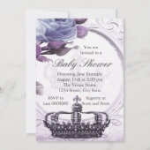 Lavender Vintage Princess Baby shower Invitation (Dos)