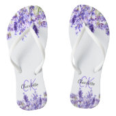 Lavender violet bloemen monogram teenslippers (Voetbed)