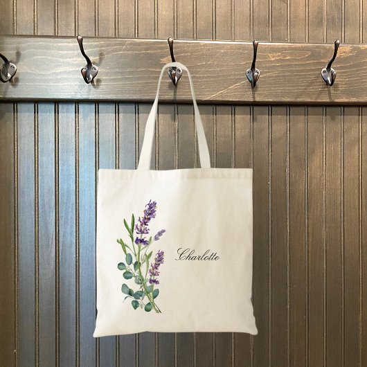 Lavender violet eucalyptus greenery bloemen tote bag