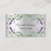 Lavender violet eucalyptus greenery Silver QR-code Visitekaartje (Voorkant)
