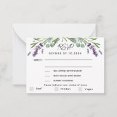Lavender violet menu mariage QR réponse RSVP (Devant)