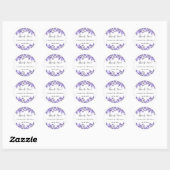 Lavender violet wedding thank you ronde sticker (Vel)