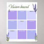 Lavender Vision Board | Goal Planner Worksheet Poster (Voorkant)