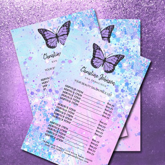 lavender vlinder schoonheidssalon flyer