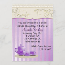 Lavender Vrijgezellenfeest Tea Party Invitation Kaart