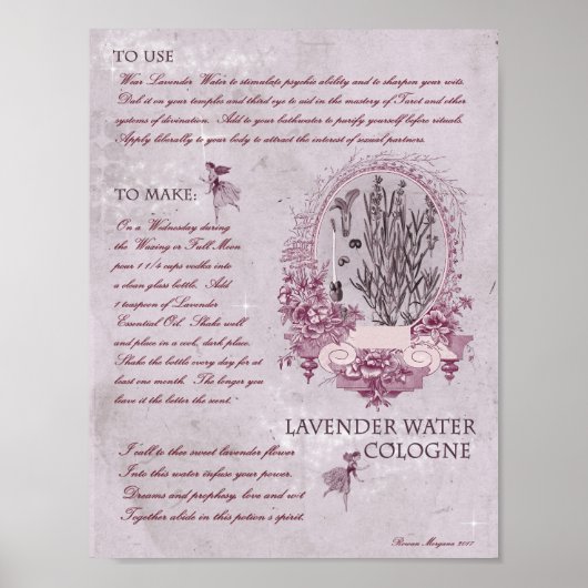 LAVENDER WATER COLOGNE POSTER (Voorkant)