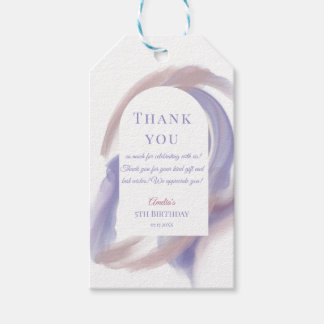 Lavender Watercolor Abstract Birthday Gift Tag Cadeaulabel