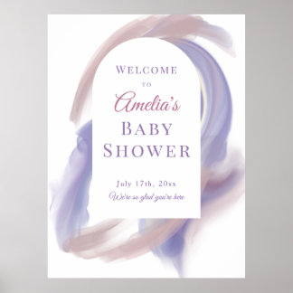 Lavender Watercolor Abstract Welcome Poster