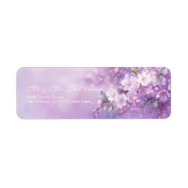 Lavender Watercolor Ethereal Cherry Blossom Etiket