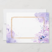 Lavender Watercolor Floral Merci Carte Note (Dos)