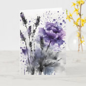 Lavender - Watercolor flowers Kaart (Gele Bloem)