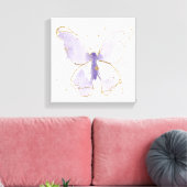 Lavender Waterverf Butterfly Canvas Afdruk (Insitu (Woonkamer))