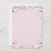 lavender waterverf florale baptisme - uitnodiging (Achterkant)