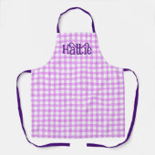 Lavender Waterverf Gingham Gepersonaliseerd Schort (Voorkant)