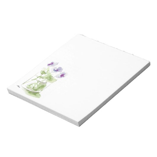 Lavender Waterverf Violet in Mason Jar Notitieblok (Gedraaid)