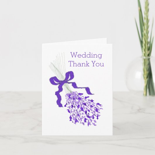 Lavender Wedding Bedankkaart (Voorkant)