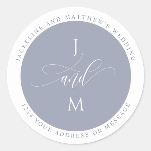 Lavender Wedding Envelope Seal of Favor Label (Voorkant)