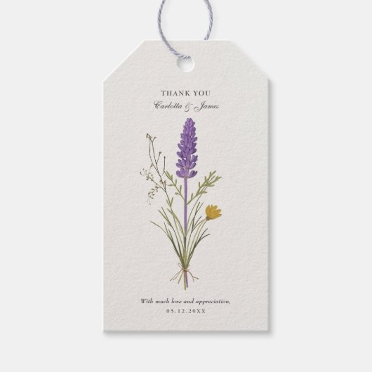 Lavender Wedding Hartelijk dank Cadeaulabel (Voorkant)
