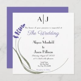 Lavender Wedding invitation Kaart