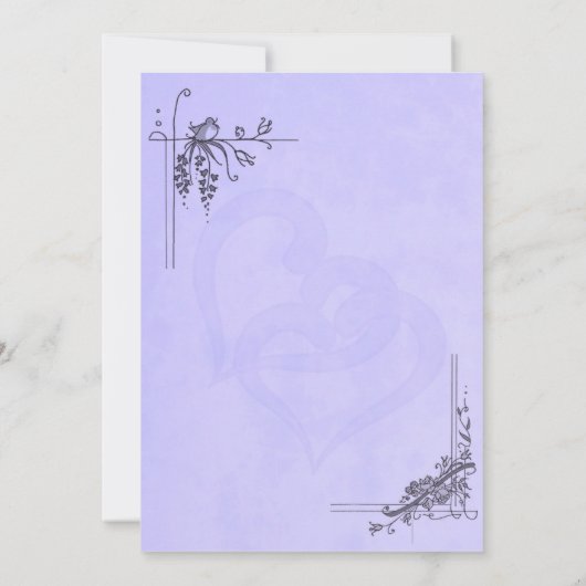  lavender Wedding Kaart (Achterkant)