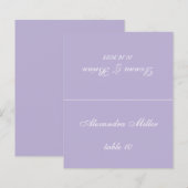 Lavender Wedding Place Card - Gedrukte gastnaam (Voorkant / Achterkant)