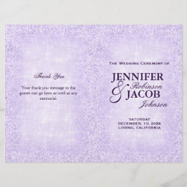 Lavender Wedding Program Glitter