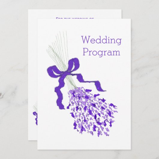 Lavender Wedding Programma (Voorkant / Achterkant)