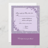 Lavender Wedding RSVP Note Kaart (Voorkant / Achterkant)