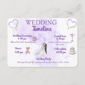 Lavender Wedding Timeline Enclosure Card Informatiekaartje (Voorkant)