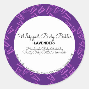 Lavender Whip Body Butter Bath Branding Packaging Ronde Sticker