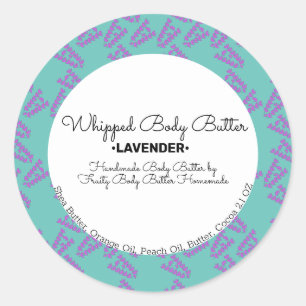 Lavender Whip Body Butter Bath Branding Packaging Ronde Sticker
