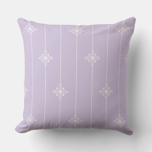 Lavender White - Abstract Floral Pattern Kussen (Voorkant)