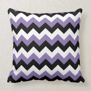 Lavender White Black Zigzag Kussen
