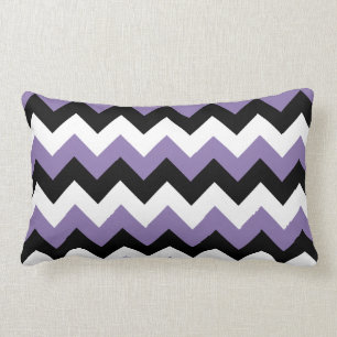 Lavender White Black Zigzag Kussen