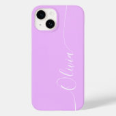 Lavender White Elegant Calligraphy Script Name Case-Mate iPhone Case (Achterkant)