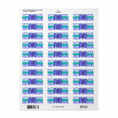Lavender, White en Blauwgroen Zebra en Cheetah Per Etiket (Full Sheet)