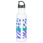 Lavender, White en Blauwgroen Zebra en Cheetah Per Waterfles (Achterkant)