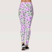 Lavender White Floral Patterned | LEGGINGS (Achterkant)