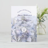 ©Lavender White Hydrangea Wedding Invitation Kaart (Staand voorkant)