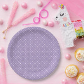 Lavender White Polka Dots Celestial Sky Pattern Papieren Bordje (Feest)