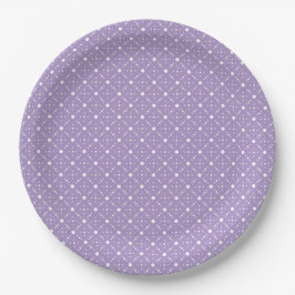 Lavender White Polka Dots Celestial Sky Pattern Papieren Bordje