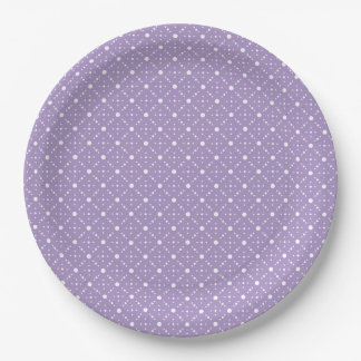 Lavender White Polka Dots Celestial Sky Pattern Papieren Bordje