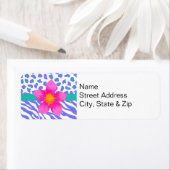 Lavender & White Zebra & Cheetah Roze ventilator Etiket (Insitu)