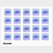 Lavender White Zebra Leopard Skin Hartelijk dank Vierkante Sticker (Vel)
