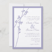 Lavender Wild Flower Branch Wedding Invites Kaart (Voorkant)