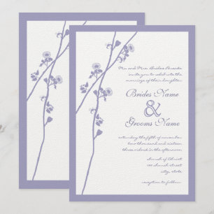 Lavender Wild Flower Branch Wedding Invites Kaart