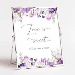 Lavender wilde bloemen Liefde is zoet Poster