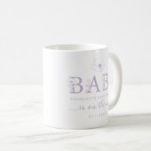 Lavender Wildflower Baby Announcement Coffee Mug (Devant droit)