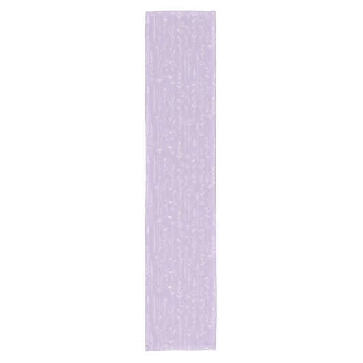 Lavender Wildflower Baby Shower Table Runner Korte Tafelloper (Voorkant)